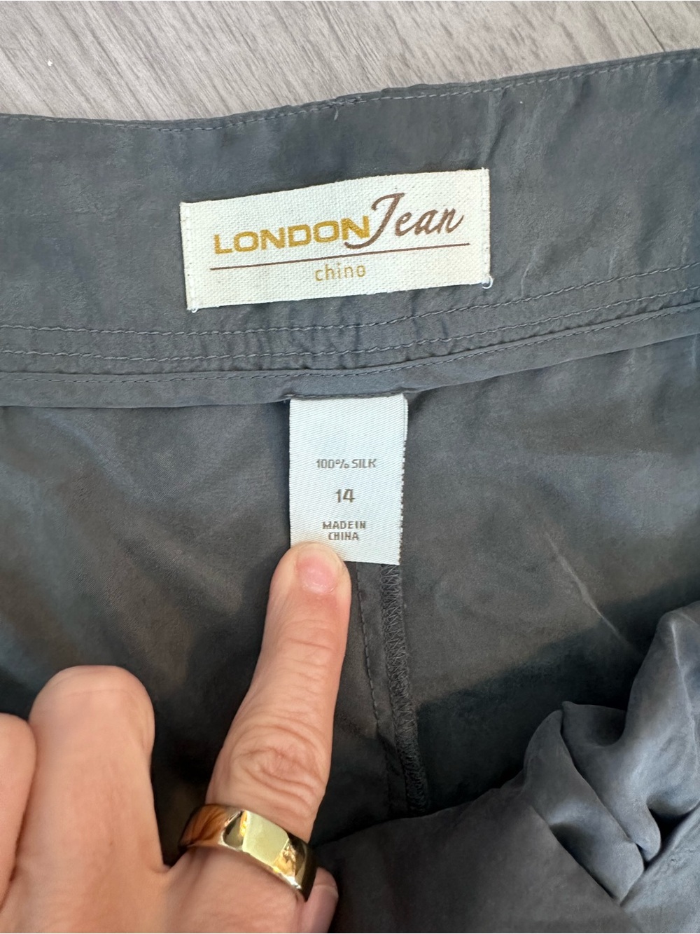 Vintage Victoria's Secret London Jean Grey Silk Barrel Cargo Pants 14 - Picture 5 of 5